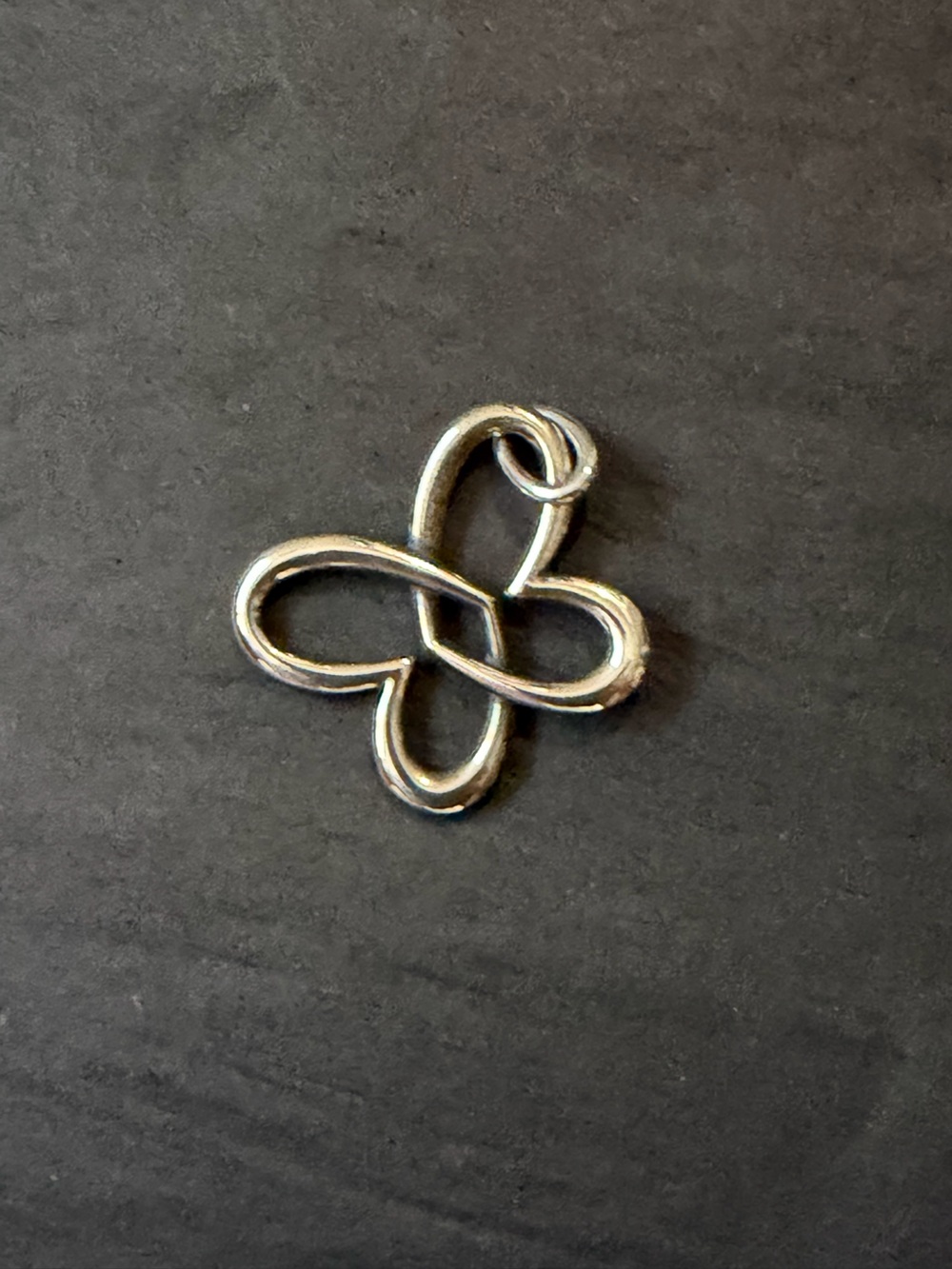 James Avery Retired Sterling Silver 1.25" Connected Heart Butterfly Pendant